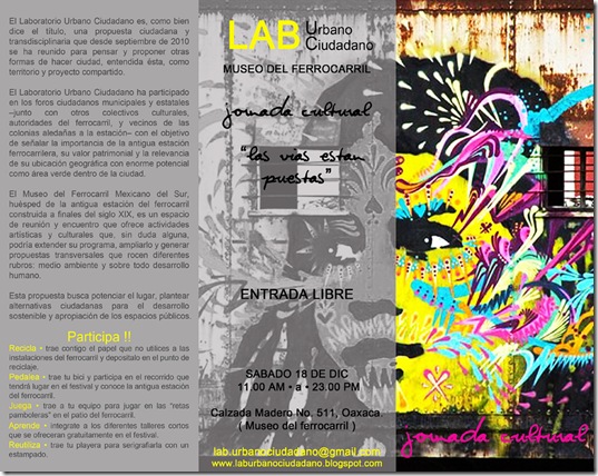 Lab Urbano Ciudadano PROGRAMA DE ACTIVIDADES LAB URBANO CIUDADANO